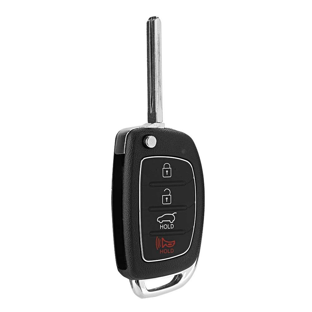 Qiilu case for santa fe 2014 Flip 4 Button Remote Key Fob Case Shell Cover Fit for Hyundai Santa Fe (ix45) 2013 2014 2013 for Hyundai santa fe key fob sport replacement 2014 cle 2015 cover clef cas