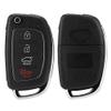 Qiilu case for santa fe 2014 Flip 4 Button Remote Key Fob Case Shell Cover Fit for Hyundai Santa Fe (ix45) 2013 2014 2013 for Hyundai santa fe key fob sport replacement 2014 cle 2015 cover clef cas view 2