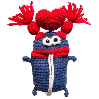 SHUNSHUNNI 2023 Funny Handmade Crochet Key Holder, 3.4" Handwoven Car Key Cover Case, Cute Pocket Lighters Bag Key Fob Cover Case (#22)