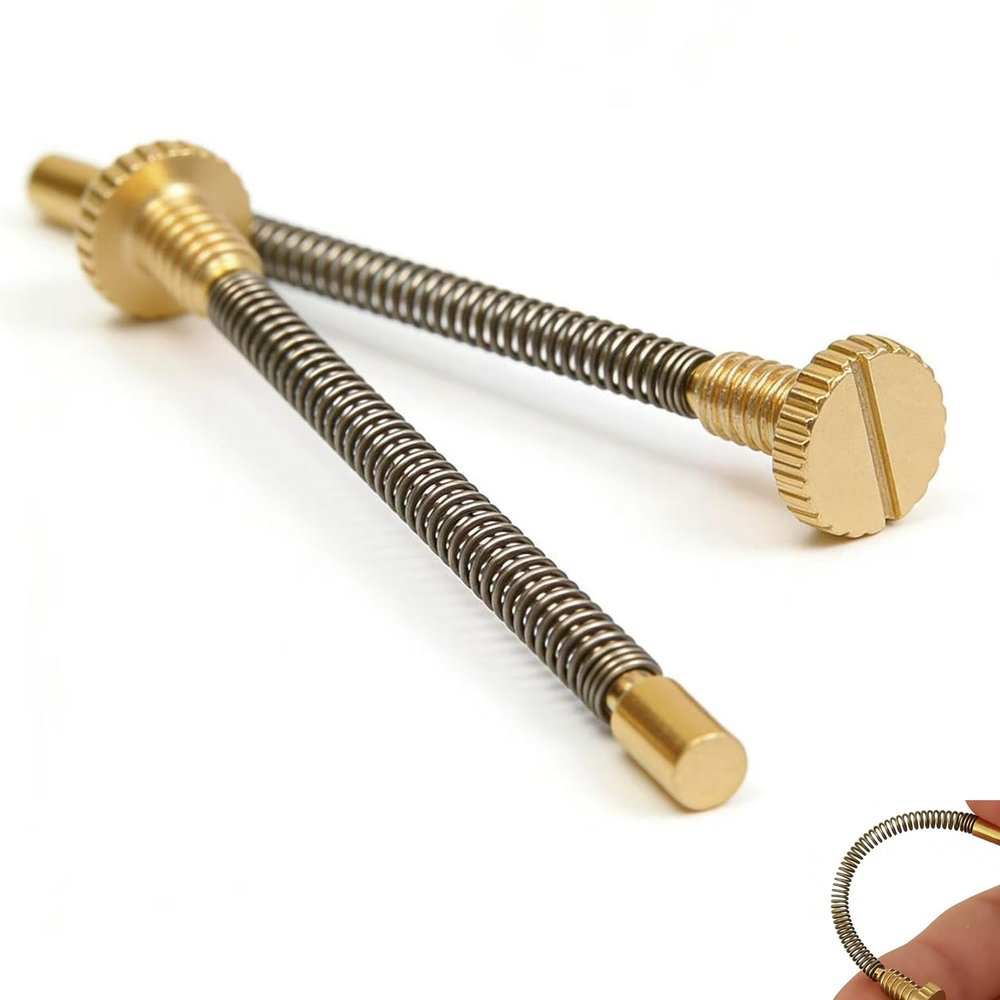 Lighter Replacement Repair Kit, 2.5 x 49 mm/ 0.1 x 1.93'' Lighter Flints Screw Spring and Base Plate for Lighters Repair Accessories (2 Pack)