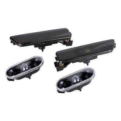 2pcs Clear Fender Lamps + 2pcs Smoke Bumper Side Marker Lights Compatible with 1999-2003 Volkswagen VW Jetta MK4 Golf