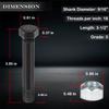 9/16" -18 X 3-1/2" Trailer Leaf Spring Shackle Bolts with Lock Nuts For 2" Wide Slipper or Double Eye Leaf Springs Onto Hanger Bracket Or Equalizers view 4