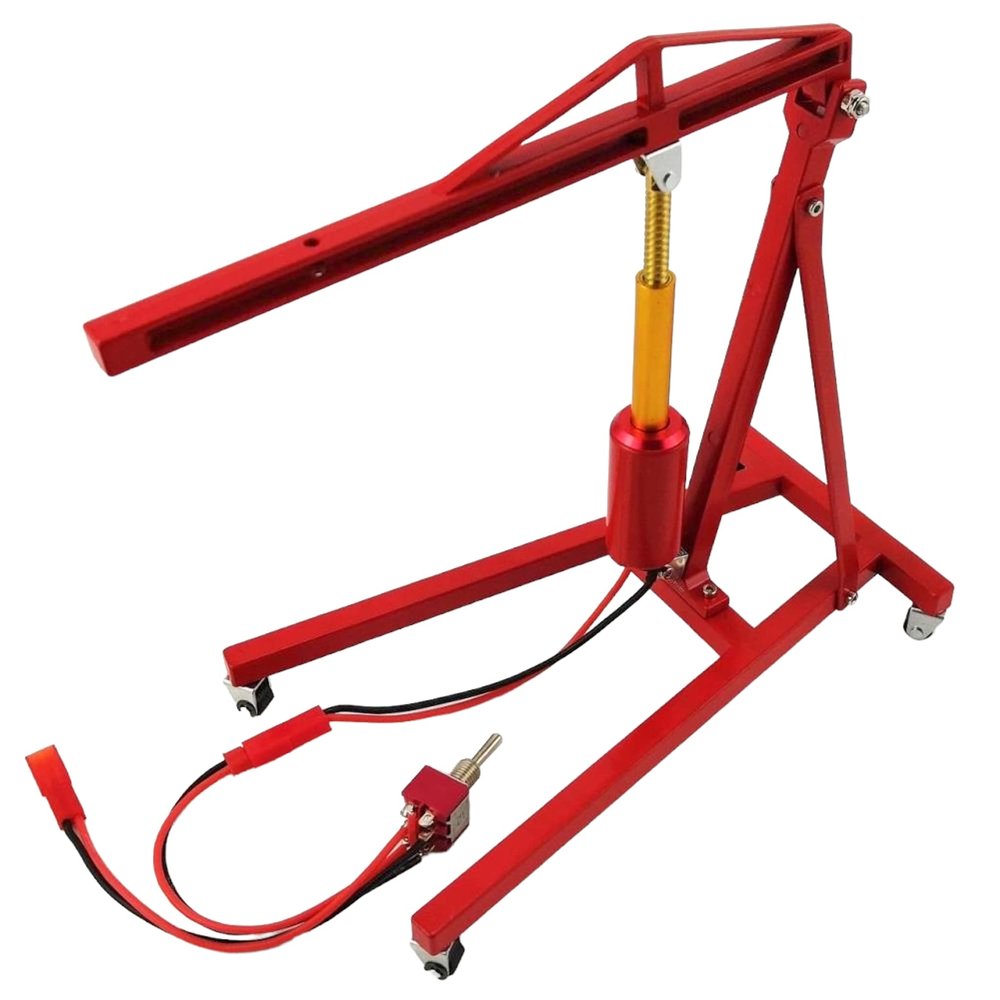 NHX RC Metal 1/10 Foldable Engine Repair Stand/Shop Crane Lift - Red