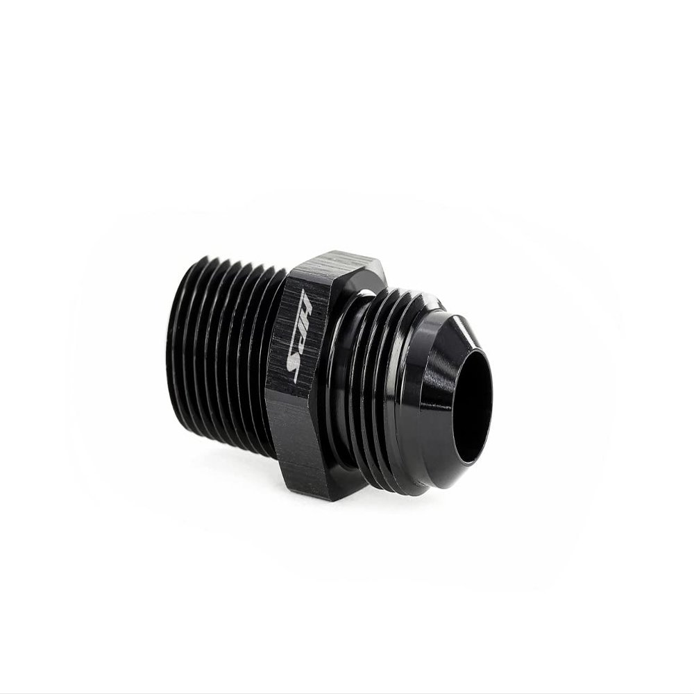 HPS Performance AN816-8-M1815 AN Metric Adapter Fitting, Aluminum, Size: AN-8 to M18 x 15, Angle: Straight, Black
