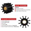 Tcess Impeller Compatible with Johnson 09-812B-1 Jabsco 13554-001 CEF 500124 Impeller - MC97 Water Pump Impeller Raw Sea Impeller Yanmar 119773-42600 view 2