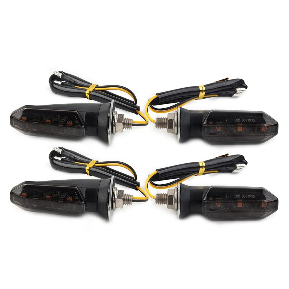 FSFY Amber Turn Signal Light Motorcycle Blinkers Indicator Light Lamp Universal For Motorcycle, Dirt Bike, Street Bike, Dual Sport, 4 Pieces Smoke Lens
