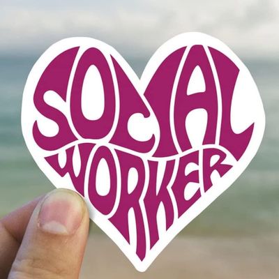 Kramer Social Worker Heart Sticker for Car Vinyl Decal Water Bottle Laptop Decal Phone (6")