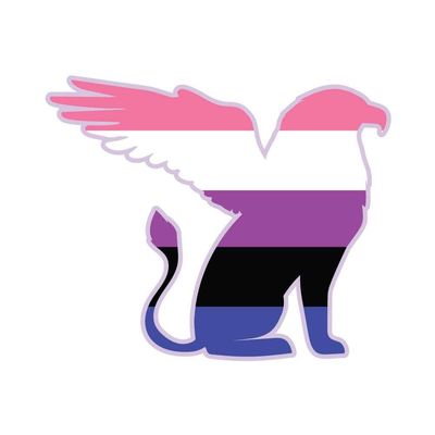 Dark Spark Decals Genderfluid Mythical Beast LGBTQ+ Flag - 4 Inch Full Color Vinyl Decal for Indoor or Outdoor use, Cars, Laptops, Dcor, Windows, and More