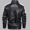 Maiyifu-GJ Motorcycle Jacket for Men Faux Leather Zip Up Windproof Moto Coat Stand Collar Vintage Bomber Windbreaker (White,X-Large) view 3