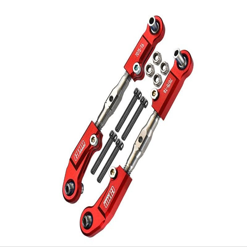 GPM for Arrma 1:7 Mojave 6S-ARA10058 / Mojave 6S V2-ARA7604V2 Upgrade Parts Aluminum 7075-T6 + Stainless Steel Adjustable Front Steering Tie Rod - Red