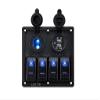 4 Gang Switch Panel Rocker Toggle Switch Panel Waterproof Marine Boat Blue Red Green LED Backlight Dual USB Car SUV Marine RV Truck Camper Boat ATV UTV view 1