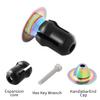 MUQZI Handlebar End Plugs - Expanding, Aluminum and Adjustable Handlebar Bike Bar Ends, Rainbow view 4