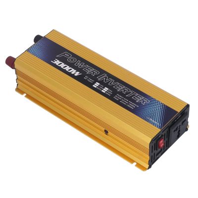Pure Sine Voltage Converter Car Inverter, 3000W DC 12V Sine Volt Car Voltage Converter Inverter Power Solar Inverter with USB Port Cooling Fan (110V)