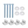 Tissting 4Pcs Truck Tool Box Mounting Kit,Universal Heavy Duty Aluminum Alloy No Drilling Pickup Truck Tool Box Mount Tie Downs J Hook Clamps with Screws and Washers for Truck, Pickup(Silver) view 2