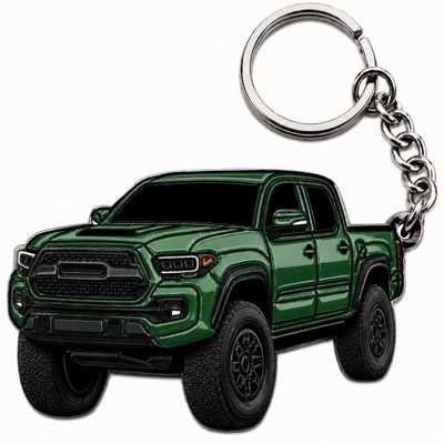 FOUR WHEEL BEAST Tacoma Keychain - Tacoma Accessories 2016-2022 mods for Pro Sport Off Road Cool Key Chain Fob Cover 3rd gen Toy Truck (Army Green)