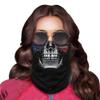 Obacle Skull Face Mask Sun UV Dust Wind Protection Tube Mask Seamless Bandana Skeleton Face Mask for Men Women Bike Riding Motorcycle Cycling Biker Outdoor Festival (Skull Flag Face Blue Red) view 4