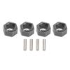 VGEBY 7mm Hex Wheel Hubs Professional Aluminum Alloy RC Wheel Hex Drive Adapter for FMS FCX24 1/24 RC Car (Titanium) view 2