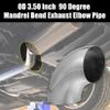 X AUTOHAUX 1pcs OD 3.5 Inch 90 Degree Mandrel Bend Elbow SS304 Stainless Steel Bend Tube Exhaust Elbow Pipe for Car Modified Exhaust System 3.5" Piping Silver Tone view 2
