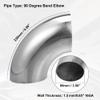 X AUTOHAUX 1pcs OD 3.5 Inch 90 Degree Mandrel Bend Elbow SS304 Stainless Steel Bend Tube Exhaust Elbow Pipe for Car Modified Exhaust System 3.5" Piping Silver Tone view 3