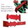 hopsupRC Front Rear Skid Plate Upgrades for 1/16 E-REVO/Mini Slash,2PCS Aluminum Front Rear Skid Plate Hops Up Upgrades Parts for 1/16 E-REVO 71076-3;Mini Slash 70054-1,Red view 2