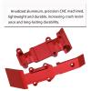 hopsupRC Front Rear Skid Plate Upgrades for 1/16 E-REVO/Mini Slash,2PCS Aluminum Front Rear Skid Plate Hops Up Upgrades Parts for 1/16 E-REVO 71076-3;Mini Slash 70054-1,Red view 3
