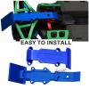 hopsupRC Front Rear Skid Plate Upgrades for 1/16 E-REVO/Mini Slash,2PCS Aluminum Front Rear Skid Plate Hops Up Upgrades Parts for 1/16 E-REVO 71076-3;Mini Slash 70054-1,Navy Blue view 4
