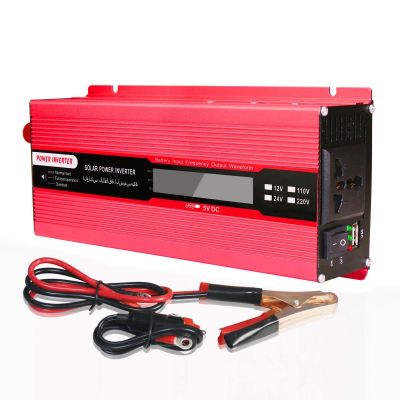 HYDTGZ Pure Sine Wave Power Inverter 500W / 1000W / 1500W / 2000W Solar Inverter Vehicle Power Converter DC 12 V 24 V to 110 V / 220 V with LCD Display,500w,12 V to 110 V