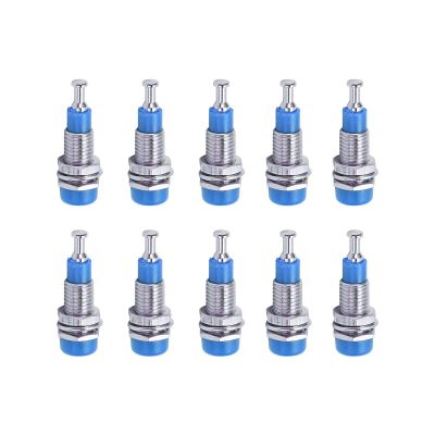 Walfront J.40006 10pcs 2mm Banana Panel Socket Banana Female Jack Socket Plated Female Jack Panel Mount Binding Post (Blue)