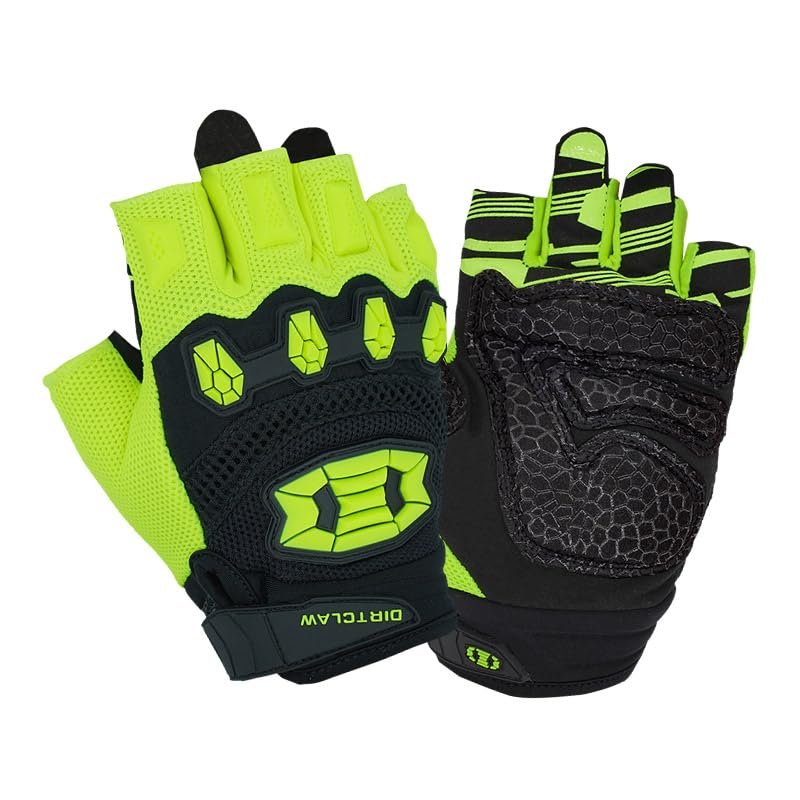 Seibertron Adult Dirtclaw Gloves - Motorcycle Motocross Sports Gloves for Ultimate Grip and Protection Fluo Yellow S