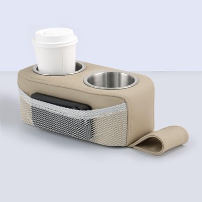 marinexplore Pontoon Cup Holder,Boat Seat Cup Holder,Double Drink Holder,Portable Cup Beverage Mobile Phone Holders for Pontoon Boat Sofa,RV Couch,Car Back Seat(Khaki)