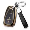 HIBEYO TPU Smart 3 Button Key Fob Case for Chevrolet Equinox Cruze Trax Malibu Verano Traverse 2016-2018 Onix Cruze Sonic Camaro Volt Bolt Accessories with Keychain-Black view 1