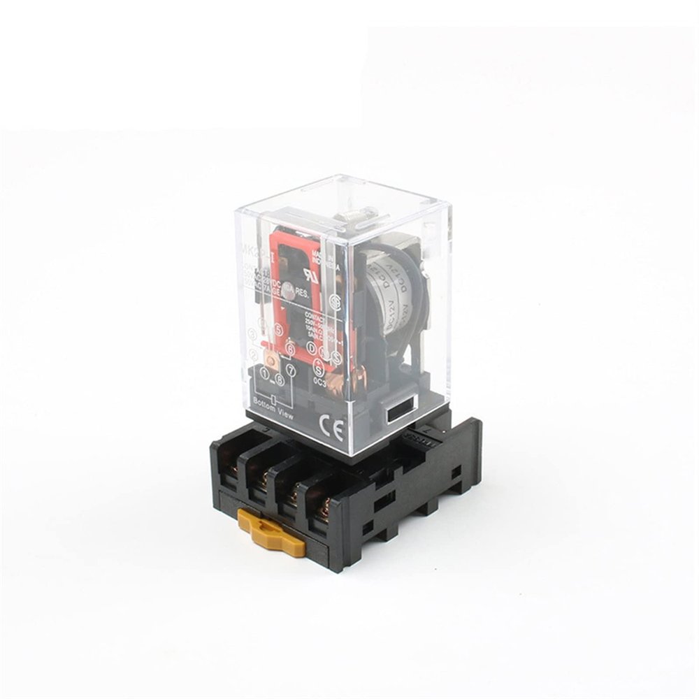 GUMMMY Intermediate Relay MK3P-I MK3P Small electromagnetic Relay with Base 8PIN DC12V DC24V AC110V AC220V (Size : DC24V)