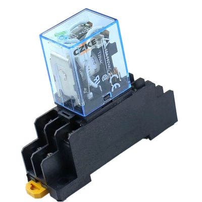 GUMMMY 8 Pin MY2NJ Relay 24 V DC Small Relay 5A DPDT Coil with Base Socket -Y103 (Size : DC 24V)