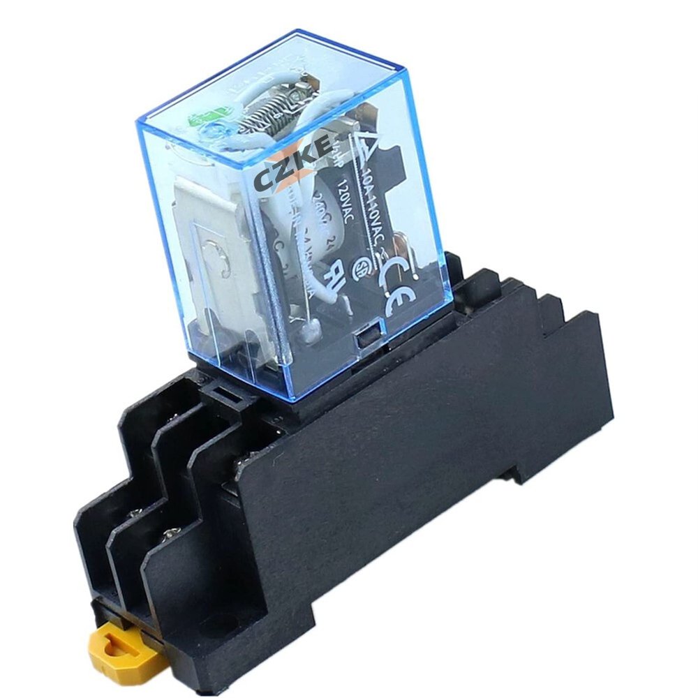 GUMMMY 8 Pin MY2NJ Relay 24 V DC Small Relay 5A DPDT Coil with Base Socket -Y103 (Size : DC 24V)
