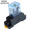 GUMMMY 8 Pin MY2NJ Relay 24 V DC Small Relay 5A DPDT Coil with Base Socket -Y103 (Size : DC 24V) view 2