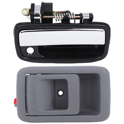SCITOO Door Handles Front Exterior Interior Passenger Right Side Gray/Chrome Compatible with 2001-2004 for Toyota for Tacoma, 2pcs