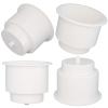 Yuanhe White Plastic Cup Drink Holder Insert with Drain for Boat Car Marine Rv, 4PCS view 1