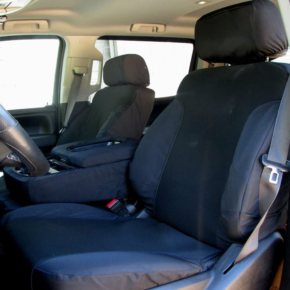 Durafit Seat Covers, Compatible with 2014-2020 Chevy Silverado and GMC Sierra Front 40/20/40 Split Bench Seat with Opening Center Console and with Opening 20 Section Seat Bottom.