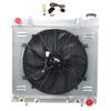 HKAUTOPART Radiator for 2005-2010 Dodge Dakota Pickup Truck 3.7L V6 4.7L V8 & 2006-2009 Mitsubishi Raider & 2011 Ram Dakota, 4 Row Full Aluminium Radiator + 16 Inch Fan + Shroud + Thermostat Relay Kit view 1