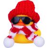 MuMyer Winter Duck Car Ornaments, Rubber Duck Car Dashboard Decorations Accessories with Mini Hat, Sunglasses, and Scarf(B19) view 1
