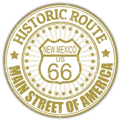 Route 66 Road New Mexico State Historic Grunge Emblem Car Bumper Sticker Decal