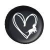 LOJAOGON Dachshund Heart Dog 1 Spare Tire Cover PVC Leather Wheel Protectors Dust-Proof Wheel Tire Cover Fit Trailer, Rv, SUV and Many Vehicle 17 Inch view 1