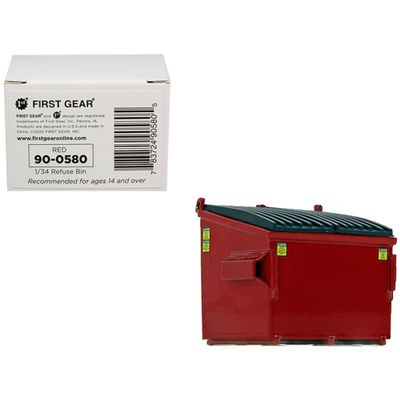 First Gear Red Novelty & Specialty Items 1/34 Scale Trash Bin