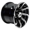 Red Hawk TIR-RX403 Wheel Machined Gloss Black, 10x7 ET-25 Golf Carts view 2