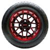 Red Hawk TIR-RX284-BR Wheel Wheel, Gloss Black with Red, 12x6 ET-10 Golf Carts view 2