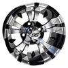 Red Hawk TIR-RX178 Wheel - RHOX RX178, Machined Gloss Black, 12x7 ET-25 Golf Carts view 1