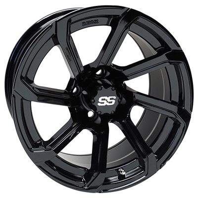 Red Hawk TIR-RX404-B Wheel Gloss Black, 14x7 ET-25 Golf Carts