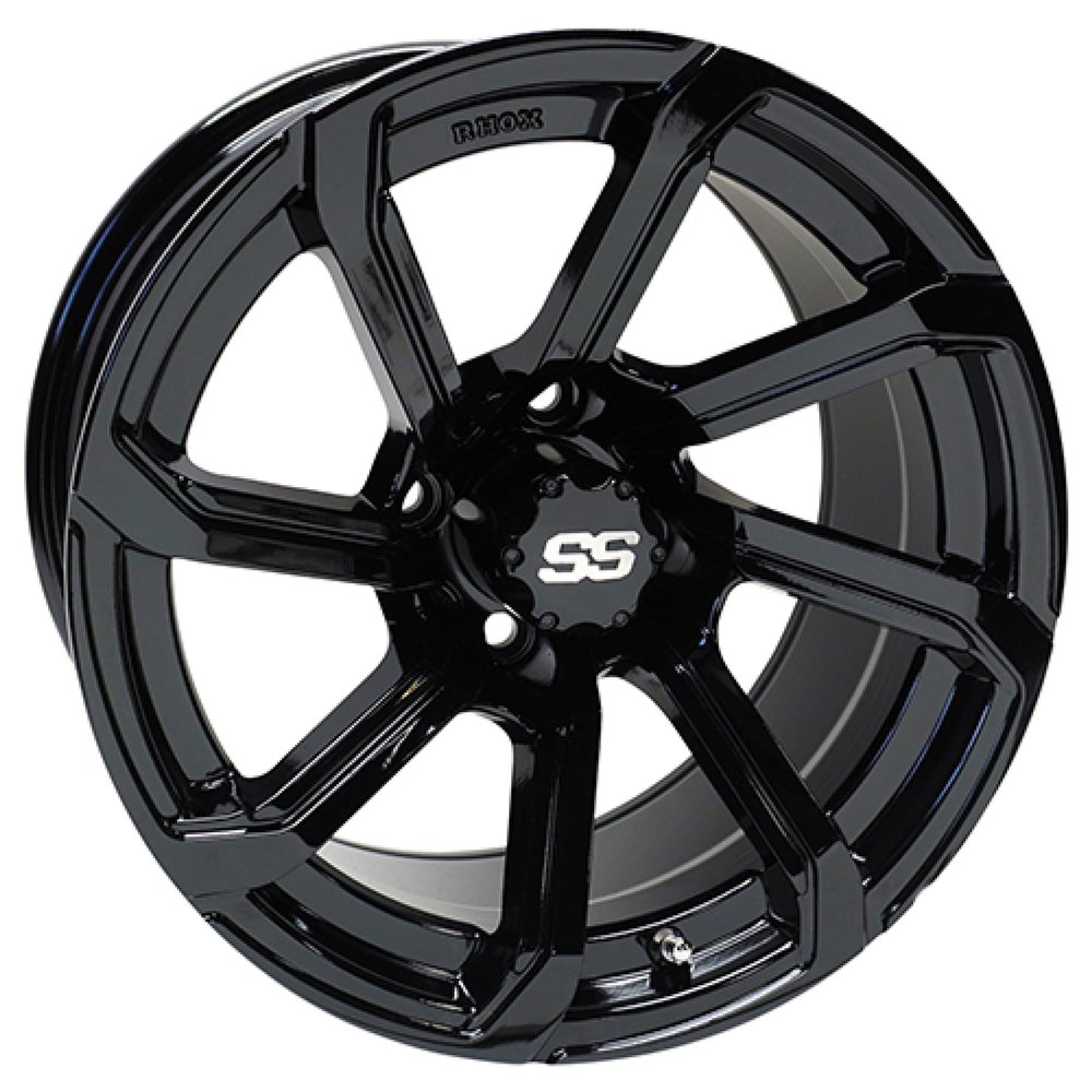 Red Hawk TIR-RX404-B Wheel Gloss Black, 14x7 ET-25 Golf Carts
