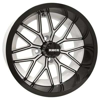 Red Hawk TIR-RX281-WB Wheel Gloss Finish, Black, 14x7 ET-25 Golf Carts