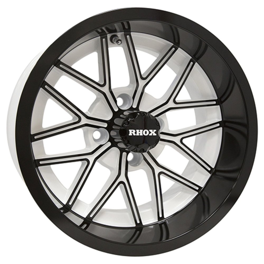 Red Hawk TIR-RX281-WB Wheel Gloss Finish, Black, 14x7 ET-25 Golf Carts